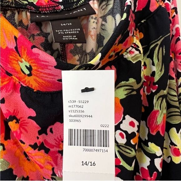 Lane Bryant Floral Print Slit Front Pull On Midi Skirt - Picture 7 of 8